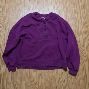 Sezane Pull Over Sweatshirt Purple Size XS